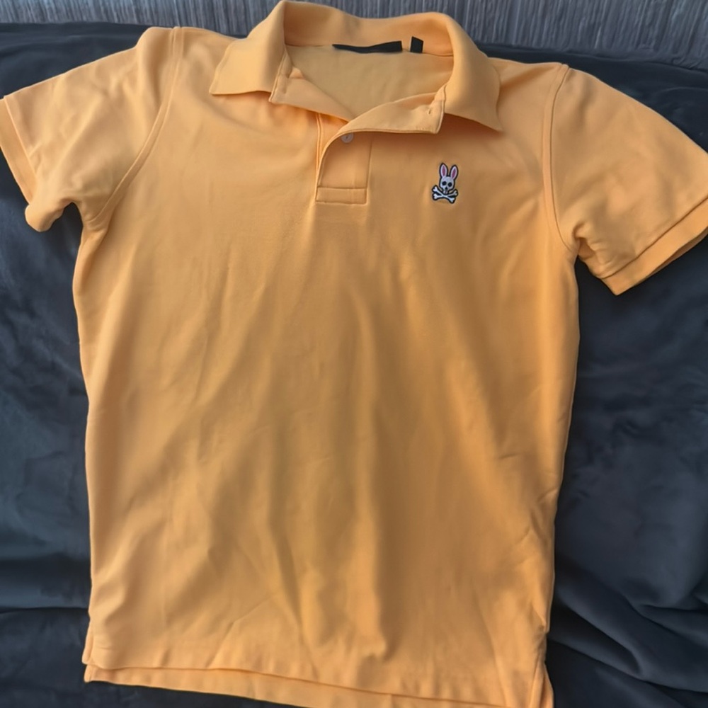 Psycho Bunny orange polo shirt Boys/Mens XXS sz 2